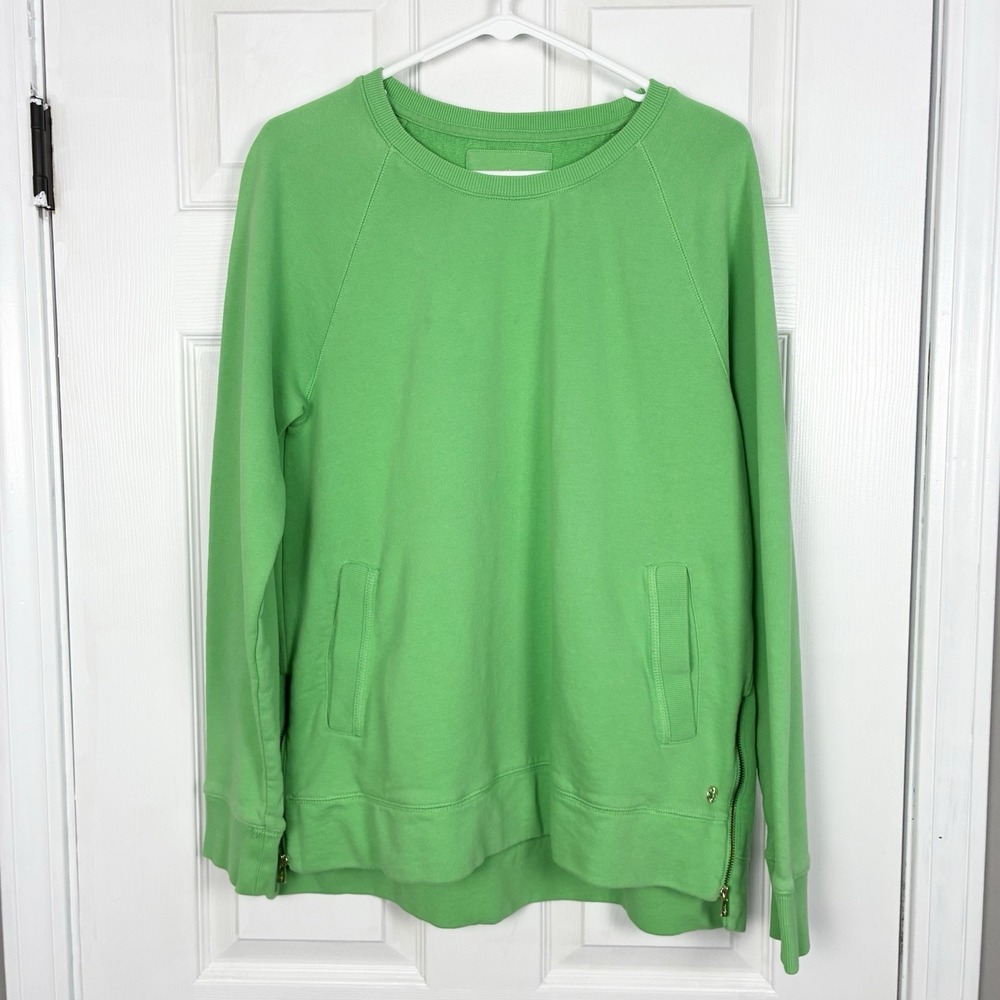 Lilly Pulitzer Luxletic Beach Comber Pullover Sweatshirt Sweater Green Large